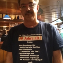 T-Shirts Sprüche zum 50er von Fritz Semper, Chef des Hauses, Nickis Restaurant, Gmünd