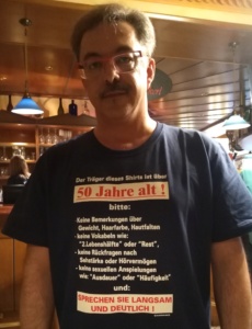 T-Shirts Sprüche zum 50er von Fritz Semper, Chef des Hauses, Nickis Restaurant, Gmünd